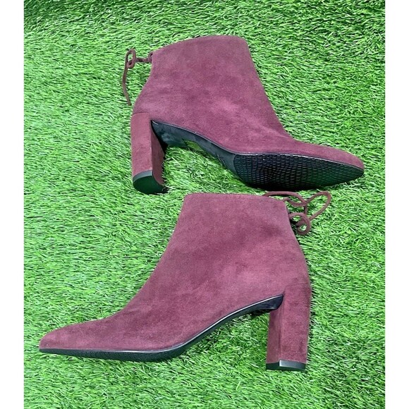 Stuart Weitzman Gardner Maroon Suede Boots Size 7 New - Picture 13 of 16